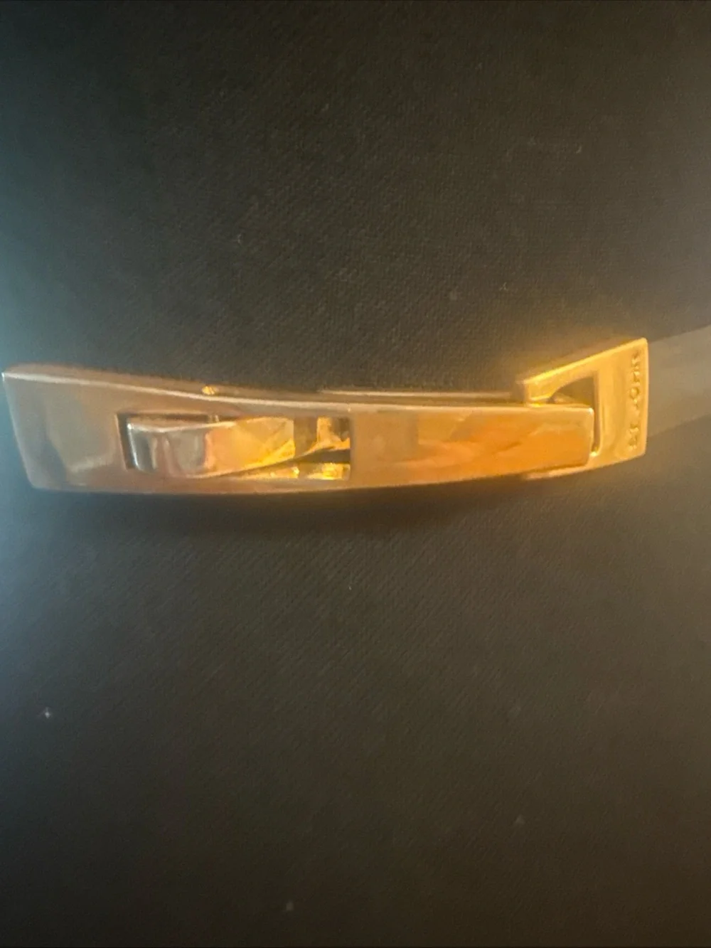 St. John Black Leather Belt with Gold-Tone Buckle 28 Italy